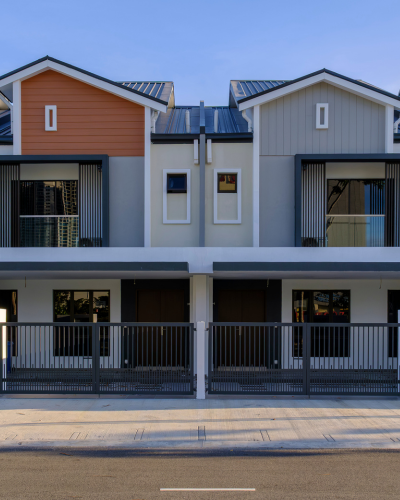 Paired BC townhomes with covered parking, scoped per door under Sentinel oversight